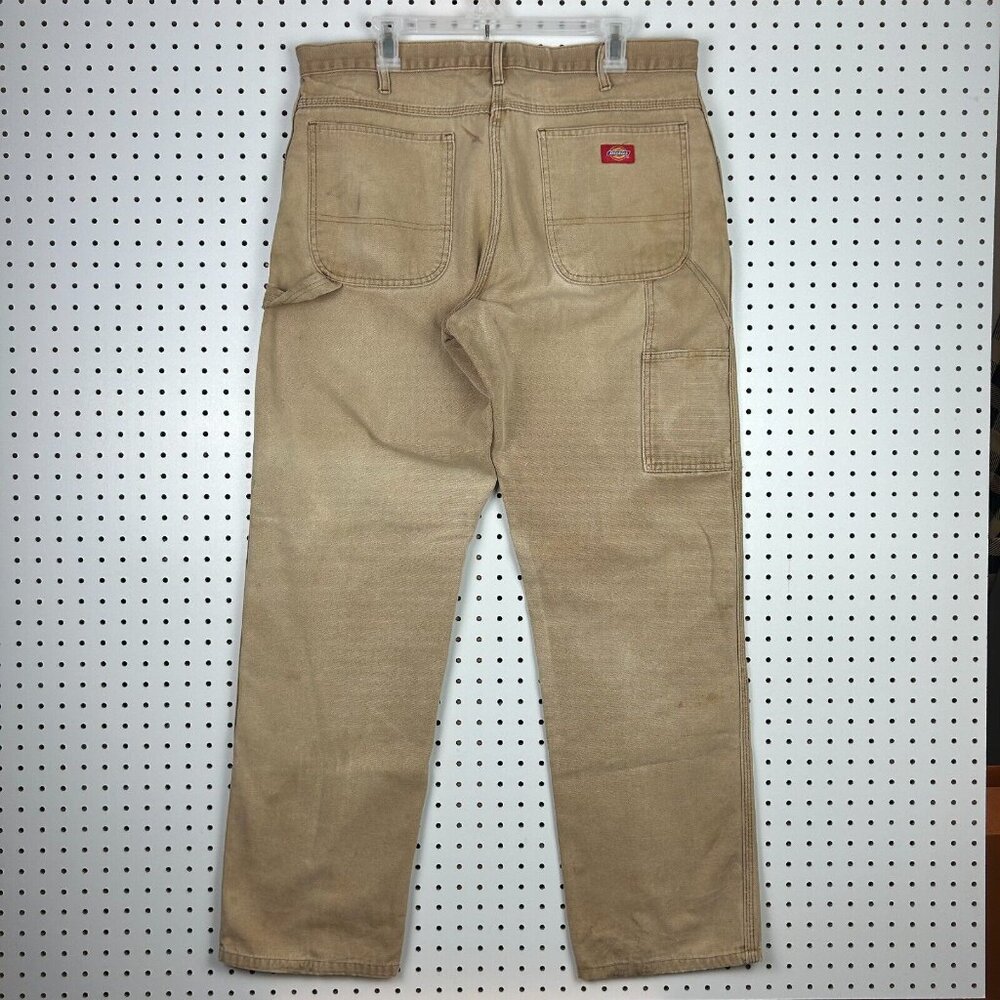 Dickies Carpenter Pants 36x34 Brown Duck Cotton Distressed Faded Work Wear Y2K‎